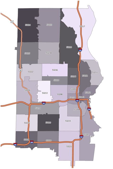 MAP Zip Code Map Of Milwaukee